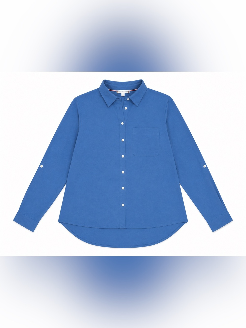Tommy Hilfiger Women’s Blue Button-Up Collared Blouse Size Large - Picture 2 of 4
